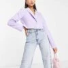 Miss Selfridge Cropped Blazer In Lilac For Women