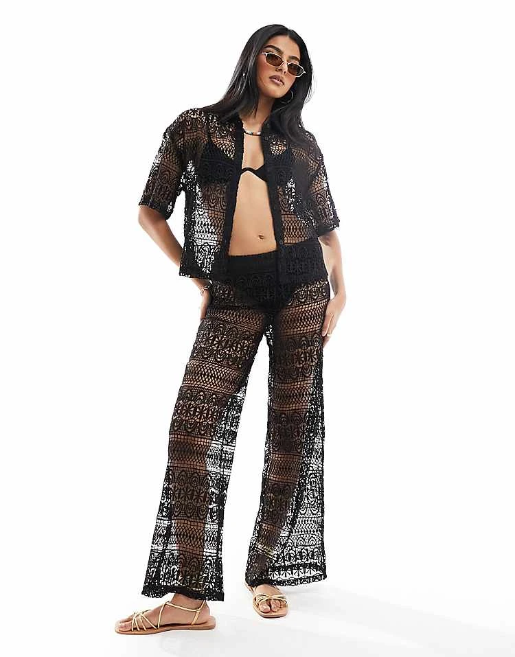 Miss Selfridge Beach Lace Co-ord In Black - Image 4