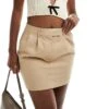 Miss Selfridge Tailored Mini Pelmet Skirt In Camel For Women