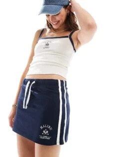 Miss Selfridge Sporty Mini Skirt Co-ord In Navy For Women