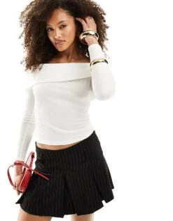 Miss Selfridge Bardot Top In Ivory For Women