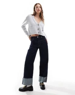 Miss Selfridge Seam Detail Boxy Cardigan In Grey Marl For Women