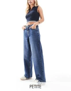 Miss Selfridge Petite Baggy Jean In Indigo Wash For Women