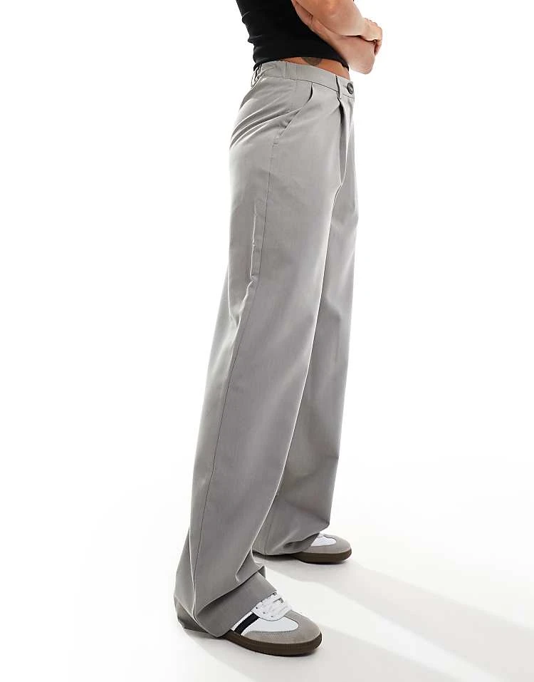 Miss Selfridge Tailored Wide Leg Trouser In Grey For Women - Image 4