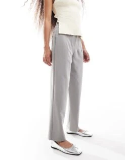 Miss Selfridge Petite Essentials Cigarette Trouser In Grey For Women