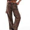 Miss Selfridge Petite Leopard Straight Leg Jean For Women Leopard Print