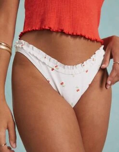 Miss Selfridge Cherry Print Bikini Set In White