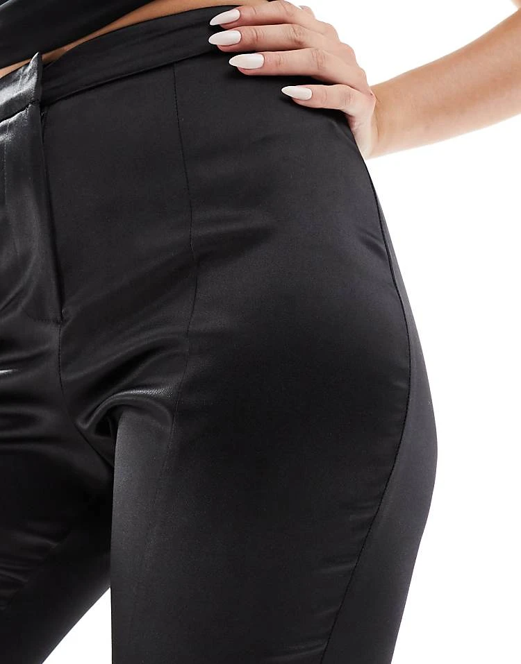 Miss Selfridge Co-ord Tailored Satin Cigarette Trouser In Black For Women - Image 3