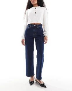 Miss Selfridge Petite Straight Leg Jean In Indigo For Women