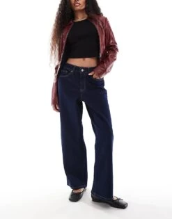 Miss Selfridge Petite Denim Baggy Jean In Indigo For Women