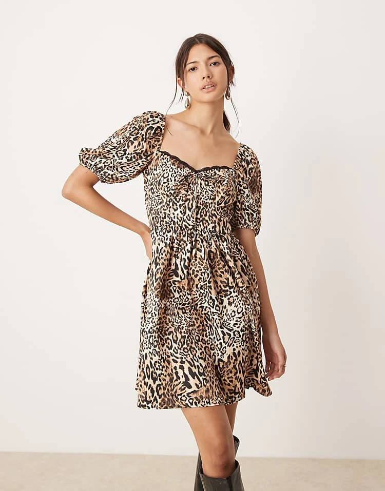 Miss Selfridge Animal Mini Dress For Women Animal Print - Image 5