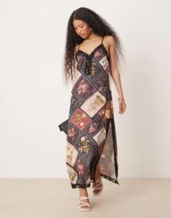 Miss Selfridge Petite Maxi Dress In Patchwork Print For Women Multi