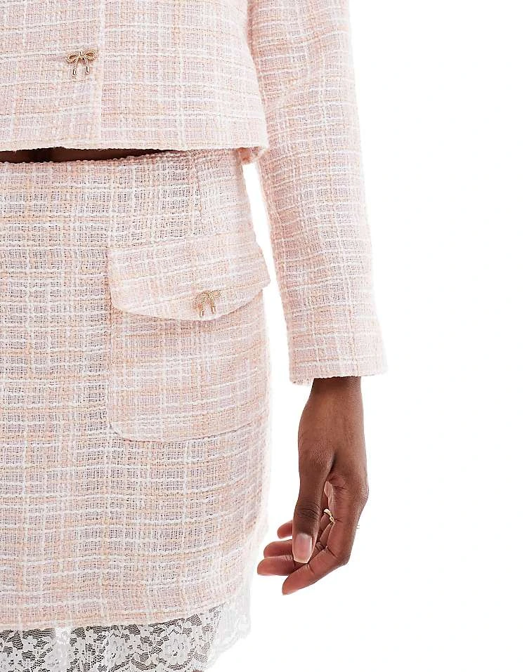 Miss Selfridge Co-ord Tailored Mini Skirt In Light Pink For Women - Image 3