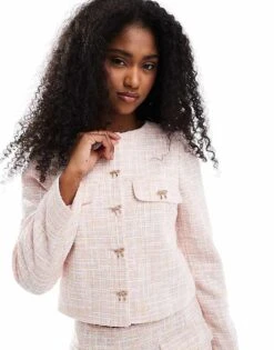 Miss Selfridge Co-ord Tailored Jacket In Light Pink For Women