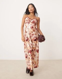 Miss Selfridge Petite Slip Maxi Dress In Animal Print For Women Multi