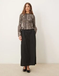 Miss Selfridge Midi Skirt In Black For Women