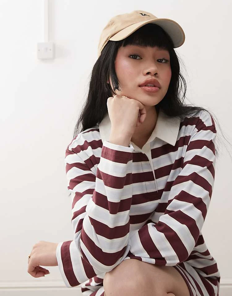 Miss Selfridge Stripe Rugby Long Sleeve Dress For Women - Image 3