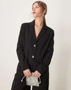 Miss Selfridge Essential Oversized Blazer In Black For Women