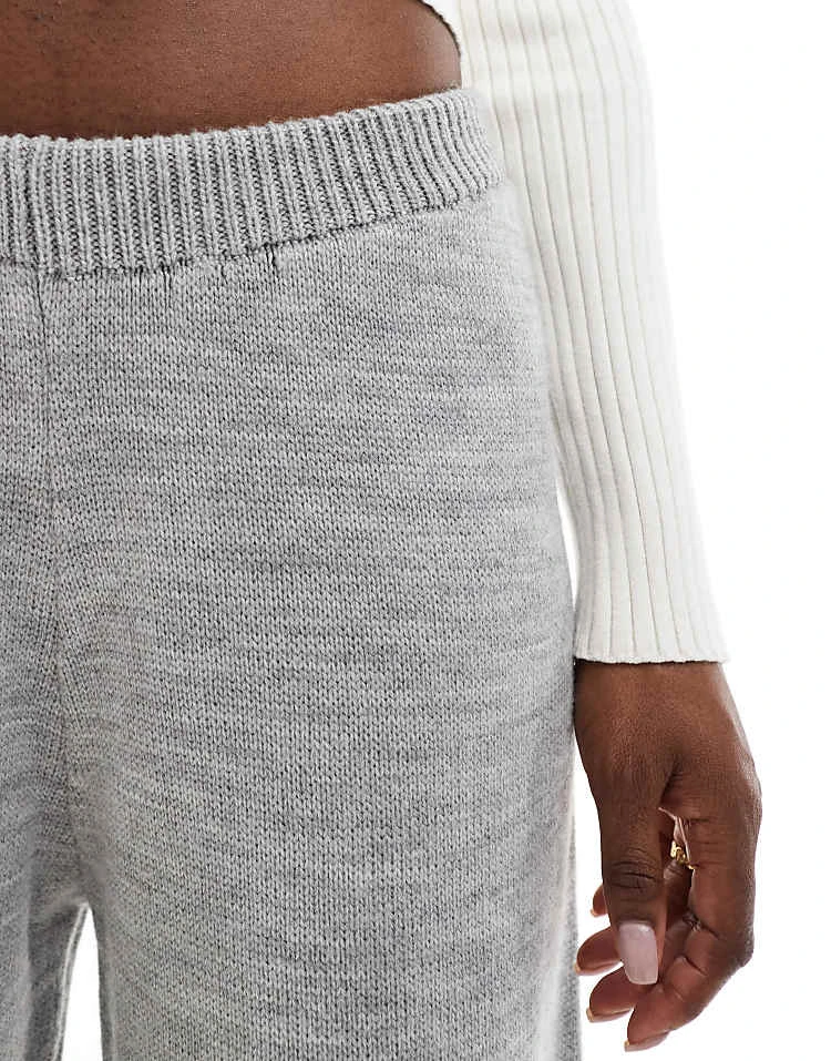 Miss Selfridge Heavy Knit Wide Leg Trouser For Women Grey - Image 5