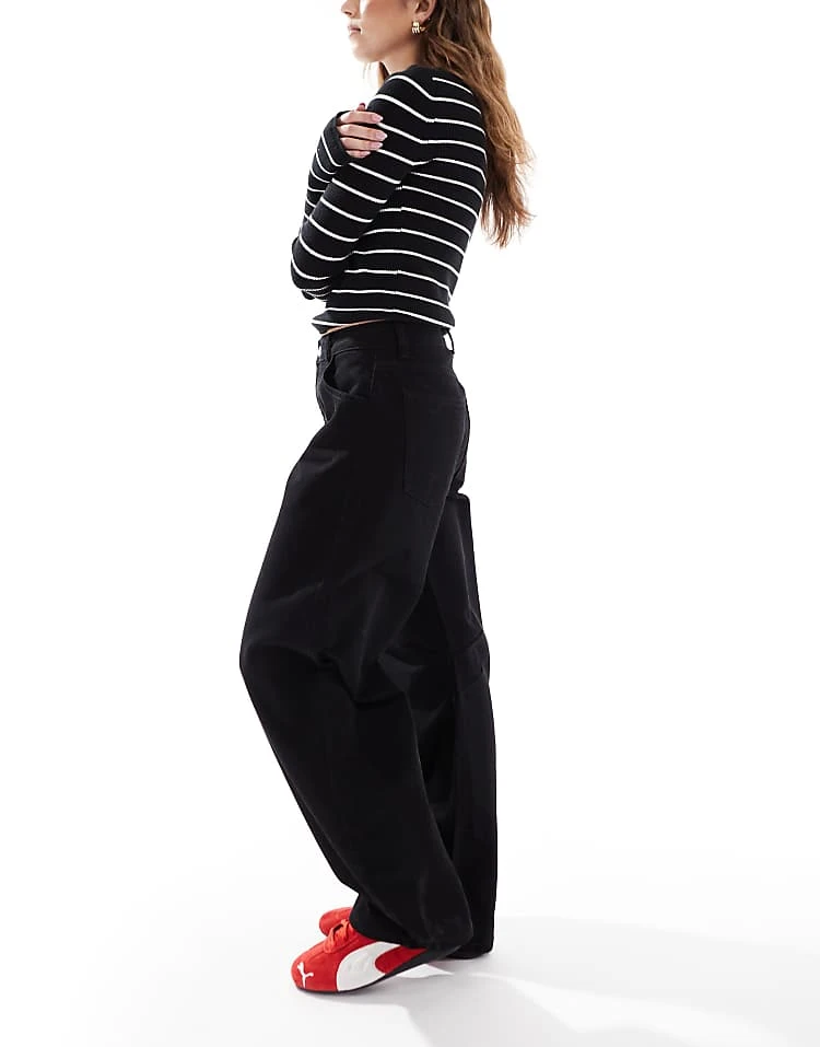 Miss Selfridge Barrel Leg Jean In Black For Women - Image 3