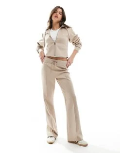 Miss Selfridge Soft Touch Rib Co Ord In Camel